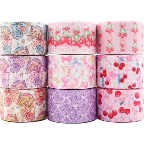 10 Yards 1.5'' 38MM Lolita Butterfly Fruit Ribbon For Hair Bows DIY Crafts Handmade Accessories Y2021032201
