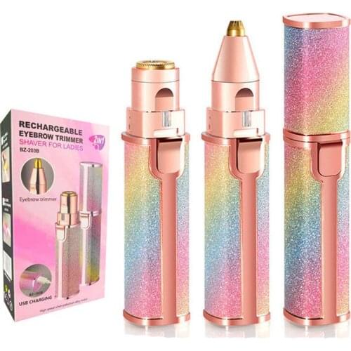 2in1 Electric Eyebrow Hair Trimmer Makeup Painless Eye Brow Epilator Mini Shaver Razors Women Portable Facial Body Hair Remover