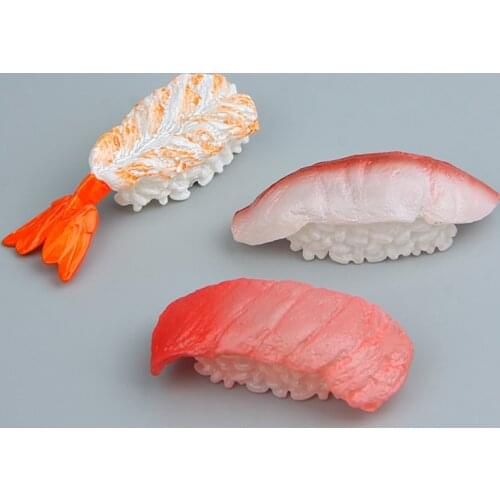 Set of three fridge magnet Japan Salmon sushi food model kitchen decoration magnetic sticker creative paste stereo art gift