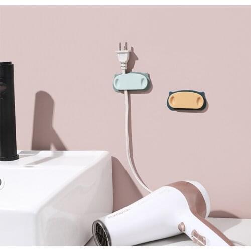 4pcs Creative Cute Piggy Cable Organizer Self-adhesive Waterproof USB Cable Winder Desktop Tidy Management Clips Wire Organizer