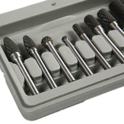 8PCS TUNGSTEN CARBIDE ROTARY BURRS Set Supreme Cut Head Dia 12mm Up to HRC70