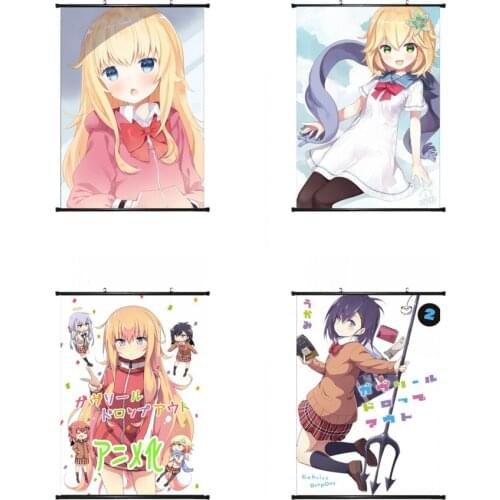 1pcs Anime Vignette April Tsukinose Cartoon Gabriel DropOut Printed Poster Scroll Picture Cosplay Prop Wall Decor Women Men Gift