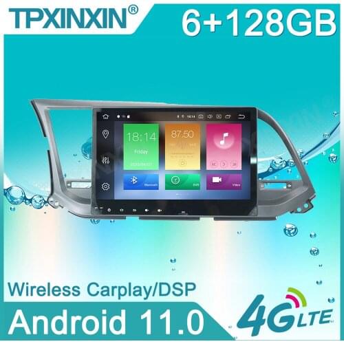 Android 11 6+128G For Hyundai Elantra 2016- 2018 Car Stereo Multimedia Player Android GPS Navigation Auto Audio Radio