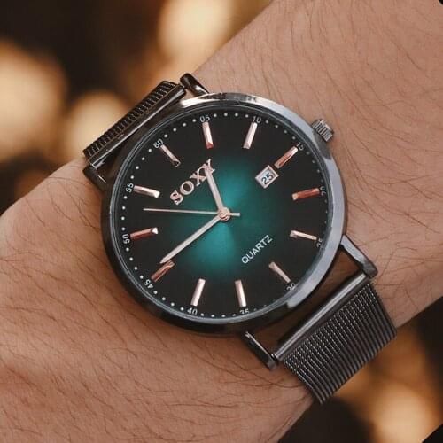 Mens Watches Top Brand Luxury Mesh Ultra-thin Quartz Watch Men Fashion Casual Slim Mesh Steel Sport Watch Relogio Masculino 2021