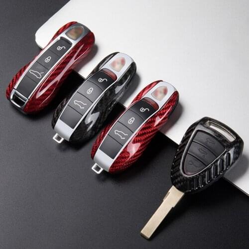 Carbon Fiber Car Key Case Cover For Porsche Cayenne 958 911 Lepin 996 Macan Panamera997 944 924 987 Gt3 Cayman Auto Accessories