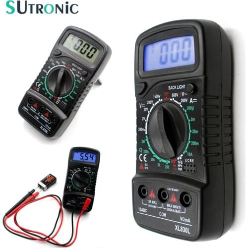 XL830L Digital Multimeter Portable multi meter AC/DC voltage meter DC Ammeter resistance tester Blue Backlight