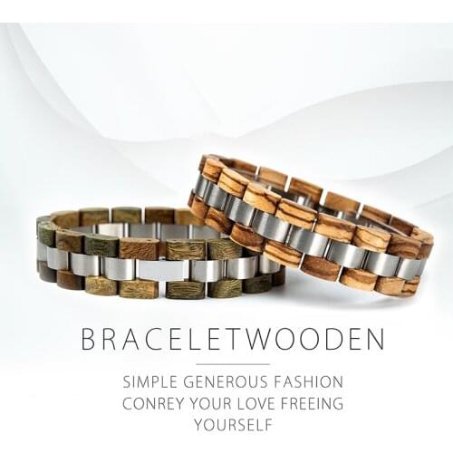 Wooden Bracelet Women BOBO BIRD Adjustable Bracelet Fashion Elegant Jewelry Gift for Anniversary in Gift Wooden Box