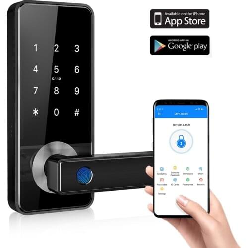 Tiffane Smart Fingerprint Door Lock with Touchscreen, 5-IN-1Keyless Entry Biometric Fingerprint Passcode WIFI Bluetooth Card Key