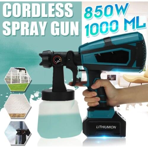 21V 1000ML Electric Cordless Spray Gun High Power Home Electric Paint Sprayer With 3 Nozzle Easy Spraying Perfect for Beginner