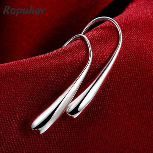 Ropuhov Hot Sale 925 Silver Earring Fashion Jewelry Teardrop/Water Drop/Raindrop Dangle Earrings for Women Valentine Gifts