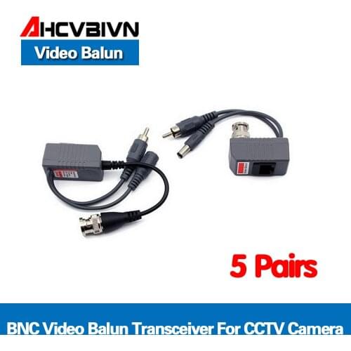 Hot UTP CCTV BNC video Balun power Passive Balun Rj45,POE Power Video Audio 3 in 1 Transceivers CCTV spare parts free shipping