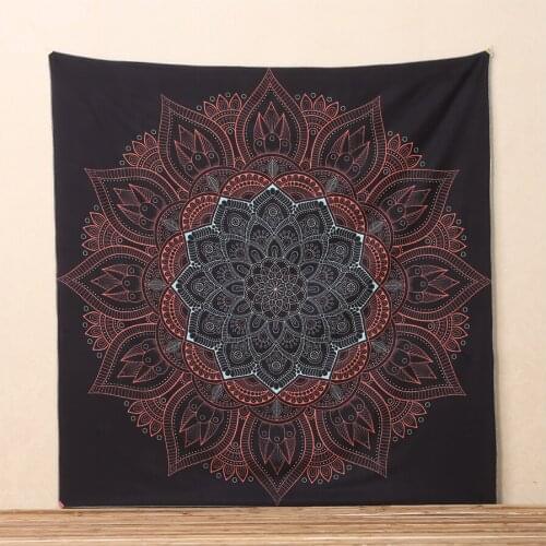 Indian Bohemian Mandala Lotus Flower Square Tapestry Wall Hanging Sandy Beach Throw Rug Blanket Travel Mattress Sleeping Pad