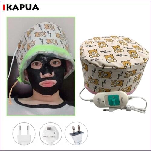 Evaporation Cap Hair Mask Care Beauty Diffuser Oil Steamer Bonnet Chauffant Soin Capillaire Micro Onde LED Temperature Control