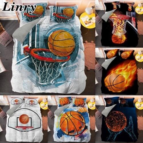 2/3 PCS 3D Basketball Duvet Cover Bedding Set For Boys Kids Quilt Cover BedClothes Pillowcase Bedroom Twin Full Queen King Size