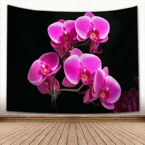 Nice Orchid Flower Tapestry Colorful Psychedelic Decorative Carpet Wall Fabric For Living Room Bedroom Tapestries Accessories