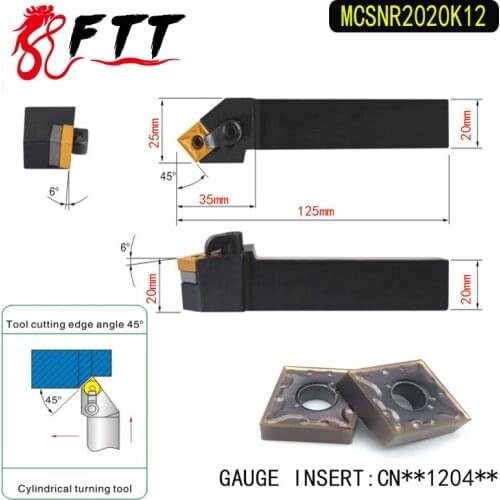 MCSNR2020K12 45 Degree External Turning Lathe Bar Tool Holder For CNMG120408 CNMG120404 Used on CNC Lathe Machine