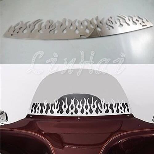 Motorcycle Chrome Frame Slotted Batwing Windshield Trim For Harley Electra Street Glide Touring 1996-2013