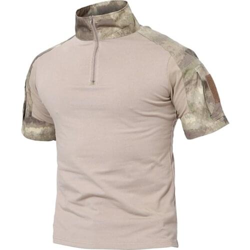Outdoor Men Summer Army Camouflage Combat Tactical Military T Shirt Hiking Short Sleeve Top T-Shirts Man Clothes
