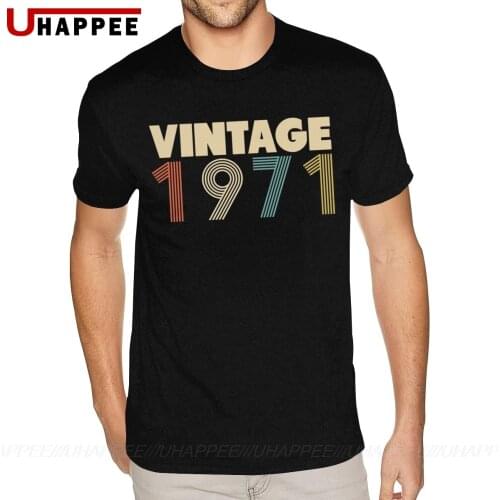 Oversized Vintage 1971 Birthday T Shirt Men Punk Rock Short-sleeved Custom T Shirt Printing 70s Clothing