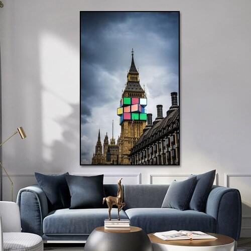 Nordic Wall Art Pictures Canvas Print London Big Ben Landscape Posters And Prints Paintings For Living Room Decorative no frame