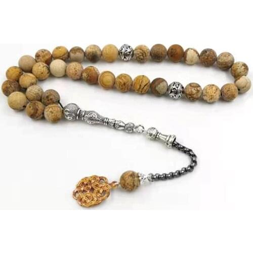 Natural JASPERs stone tasbih Muslim Bracelets Mans misbaha Gift prayer beads islam Jewelry Saudi arabia Fashion Accessories