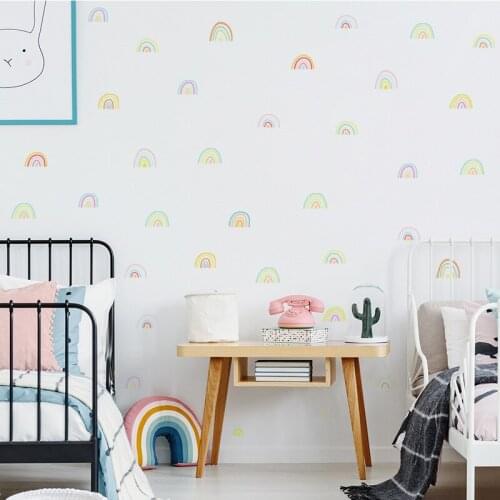 New ins Creative Rainbow Wall Sticker Cartoon Wallpaper For Kids Bedroom Living Room Cute Baby Room Decoration Wall Mural