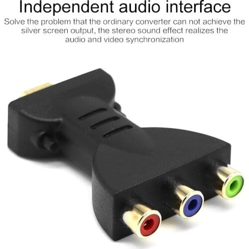 New 1080P To AV Audio Adapter compatible To 3RC Connector To Vga Splitter Digital Signal For 720P HATV DVD TV Projector