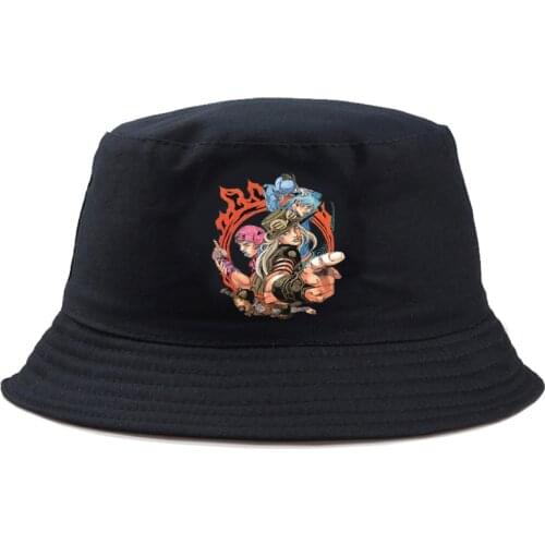 Unisex Bucket Hat JoJos Bizarre Adventure Fishing Outdoor Panama hip hop Cap Mens Summer For fisherman hat women