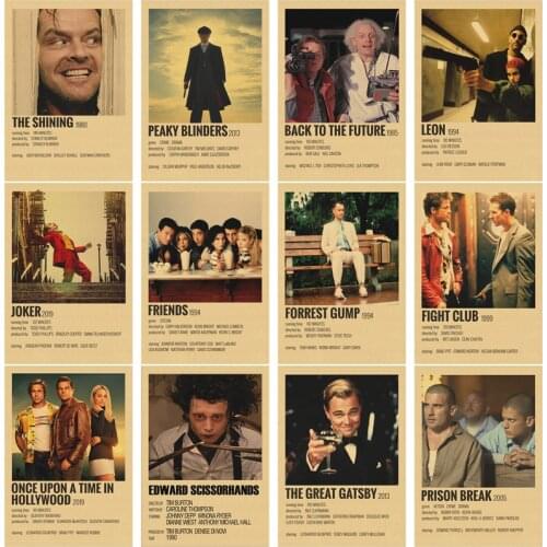 A4 A3 Buy 3 Get 4Classic Movie Poster TV Show Kraft Paper Retro Posters Modern Art Painting Picture for Room Bar Cafe Wall Decor