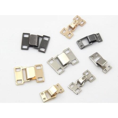 20pc Square Metal Buckle line Seam Copper Collar Hook Wind Buckle For Craft Collar Hooks Metal Knobs Invisible Sewing Accessorie