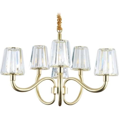 Real Full Copper Chandelier for Bedroom Dining Living Room Modern Nordic Bronze Luxury Crystal Chandelier Indoor Lighting