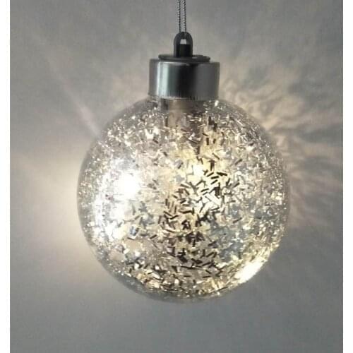 Diameter=20cm Big Size Silver-Lighting Glass Ball Christmas Day Decoration Mall Holiday Party Window Hanging Globe Props