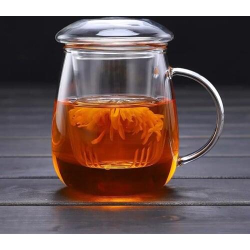 Heat-Resistant High Borosilicate Glass Beer Tea Mugs with Lid and Filter Creative Transparent Coffee Water Cups Office Drinkware
