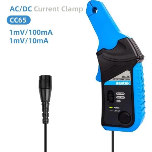 AC/DC Current Clamp Meter for oscilloscope CC-65 20KHz Bandwidth 1mV/10mA 65A with BNC/Banana type connector HANTEK