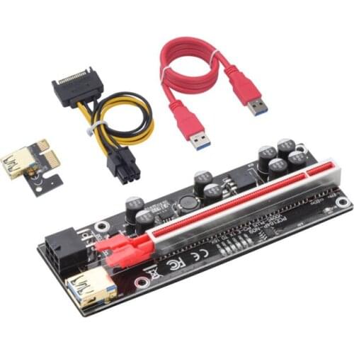 Upgrate 010S Plus PCI-E Riser VER 010s Plus Express 1X to 16X Extender PCIE Riser Adapter 60cm USB 3.0 Cable SATA 6 Pin Power