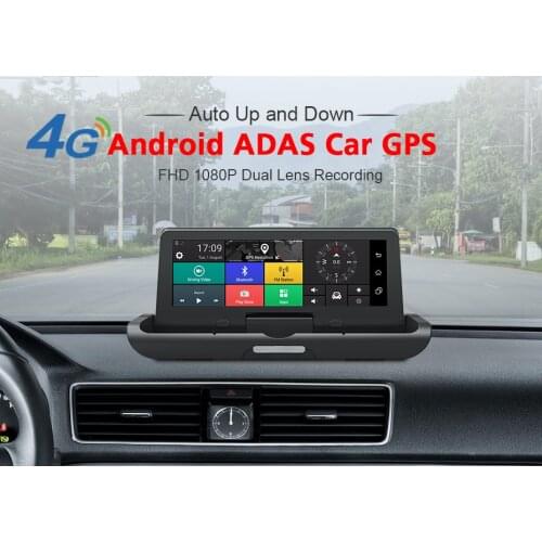 8 Inch 4G Dashboard Dash Cam Android 8.1 Car DVR 2+32G Electronic Smart Folding Video Recorder ADAS/GPS Center Console Recorders