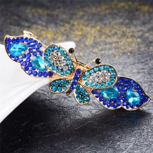 High Grad Hairpins Crystal Butterfly Barrettes Fashion Hair Jewelry Great Rhinestone Flowers Hair Clips Wedding Hair Accessories