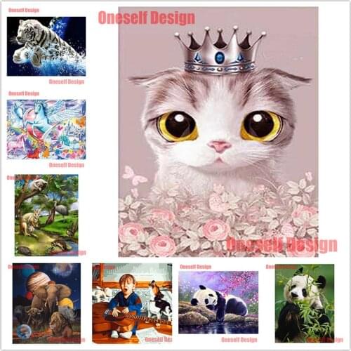 Wonderful 5d diamond painting full square animal 5d diamond embroidery full set cat 5d diamond art kit anime rhinestone pictures