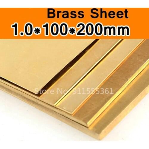 1 * 100 * 200mm Brass Sheet Plate of CuZn40 2.036 CW509N C28000 C3712 H62 Customized Size Laser Cut CNC Mould DIY Frame Metal