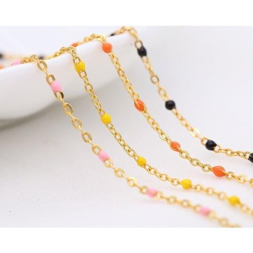 10 Meters New DIY Jewelry Pure Copper Colorful Rainbow Clip Bead Chain Bracelet Earring Material manufacturer Direct Sales