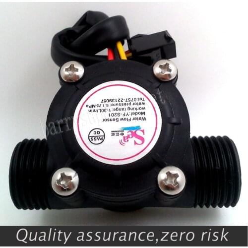 10PCS Water Fuel Flow Meter Sensor Counter Hall Flowmeter pool float switch for water heaters,credit card machine DN15 1-30LPM