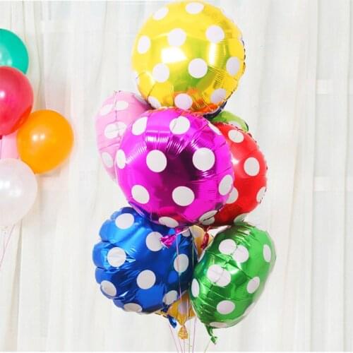 18 inch Foil Aluminum Balloon Large Helium Round Dot Air Balloons Wedding Decoration Birthday Event Party Souvenirs Supplies
