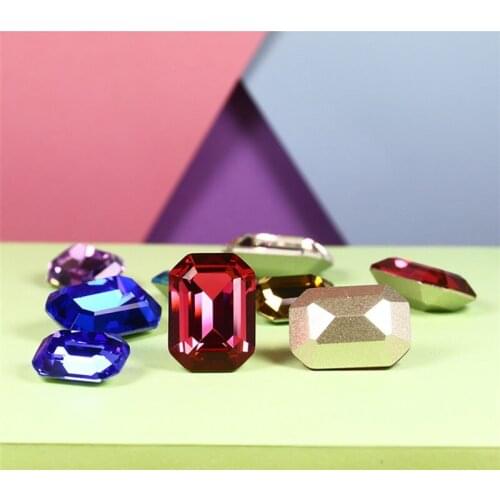 13x18 20pcs octagon strass rhinestones Sewing On Rhinestones With Claw Stones and crystals For clothes rhinestone applique