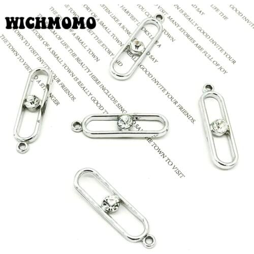 2021 New Fashion 10pcs/bag High Quality Zinc Alloy Clip Shape Inlay Beads Charms Pendants for DIY Earring Jewelry Accessories