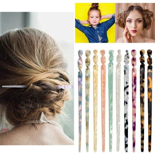 30 Color Hair Clips Acetate Hair Sticks Fashion Hair Bands Chopsticks Hair Clips Ladies and Girls Hair Accessories Tools