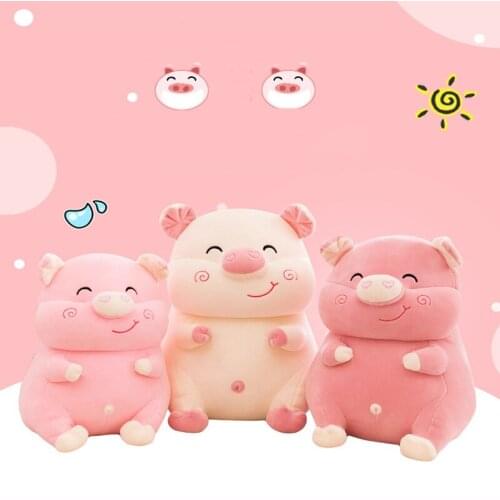 45CM Cartoon Pink Pig Creative And Soft Smile Pig Plush Toy Cartoon Anime Pig Doll Down Cotton Pillow Soft Sofa Childrens Gifts