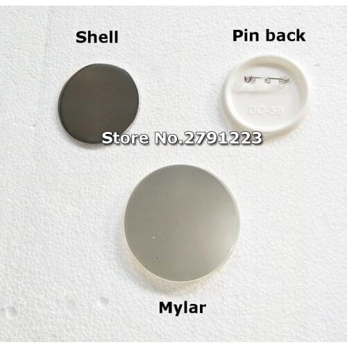 58mm DIY White Plastic Black Badge Button Parts for Pin Maker Badge Machine Handmade Needwork Material Accessories