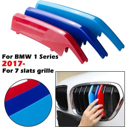 7 Slats Kidney Front Grill Grille Decal Stripe Cover Clip Trim For BMW 1 Series F52 2017-2020 M-Sport Decorative Parts