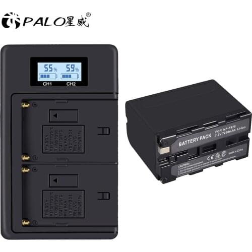 PALO sony np-f970 battery charge battery 7200mAh + np f970 charger for sony np-f970 PLM-100 CCD-TRV35 MVC-FD91 MC1500C L50