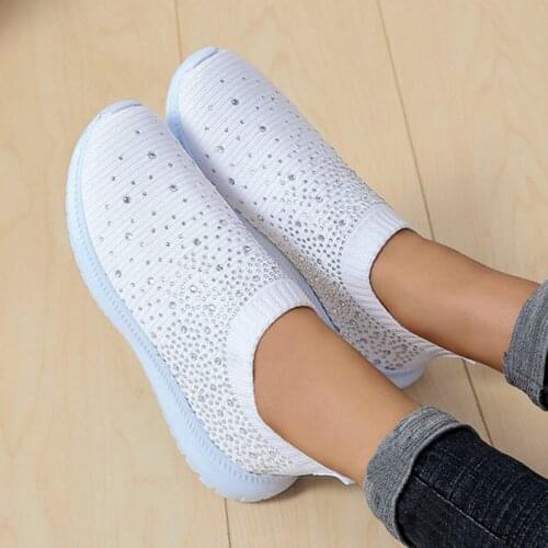 Damyuan Womens Flat Shoes Slip on Walking Jogging Loafers Breathable Womens Shoes Zapatos De Mujer Flat Womens Shoes 43